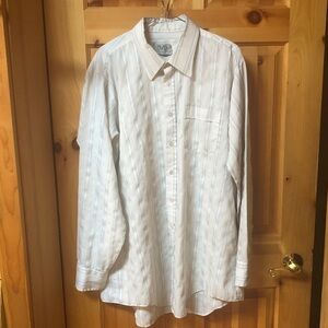 Men's Vintage BVD White Striped Dress Shirt